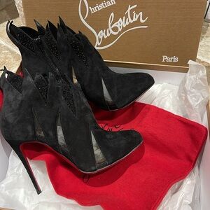 Authentic Christian Louboutin suede booties